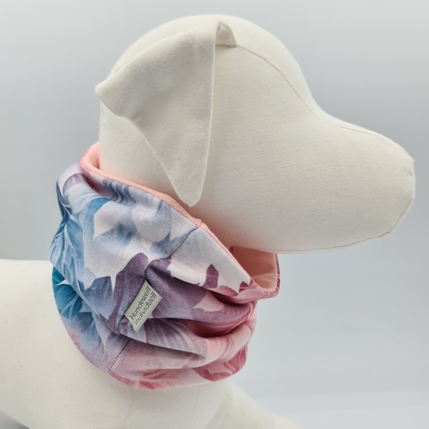 Loop für Hunde pastell Blätter rosa, hellblau